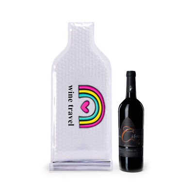 Weißwein-Luftblase-Reise-Plastiktasche der Gewohnheits-48x18CM doppelte schützende mit Reißverschluss
