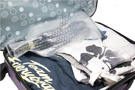 Transparente Luftpolsterfolie-Wein-Taschen, PVCplastikwein-Flaschen-Schutz-Taschen