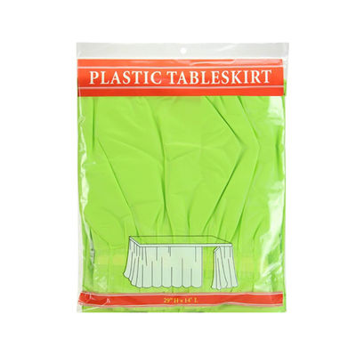 Gekräuselte Wegwerfplastiktabellen-Röcke mit eingebauter klebender Linie