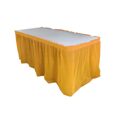 Gekräuselte Wegwerfplastiktabellen-Röcke, Hochzeitsfest-dekorative Tabellen-Röcke