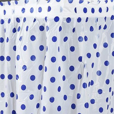 Tupfen-Muster-Wegwerfplastiktabellen-Röcke mit klebender Rückseite