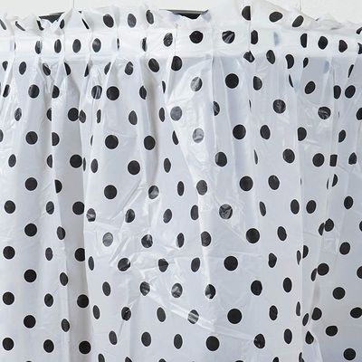 Tupfen-Muster-Wegwerfplastiktabellen-Röcke mit klebender Rückseite