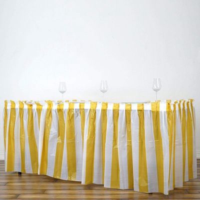 Moderne einfache Art-Wegwerfplastiktabellen-Röcke, Partei-Tischschmucke