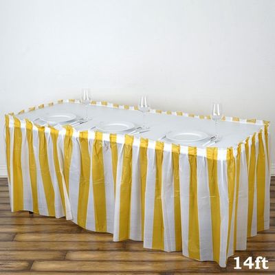 Moderne einfache Art-Wegwerfplastiktabellen-Röcke, Partei-Tischschmucke