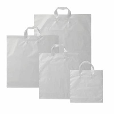 Normallack-kundenspezifisches Logo-wiederverwendbare Einkaufstaschen, weicher Schleifen-PlastikTragebeutel