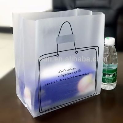 Kundenspezifisches Logo-wiederverwendbare Einkaufstaschen Recycable, bereifte klare Kunststoffgehäuse-Tasche