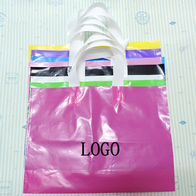 Bunte kundenspezifische Plastikeinkaufstaschen, wiederverwendbare Einkaufstüten mit Griffen