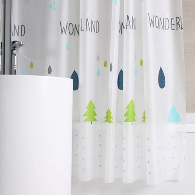 Märchenland Walmart-Badezimmer 70 x 72 bewegt Wegwerfduschvorhänge mit Haken Schritt für Schritt fort