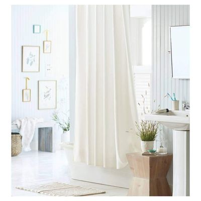 White Wholesale PEVA Plastic Waterproof Thick Bathroom Shower Curtains With Hooks