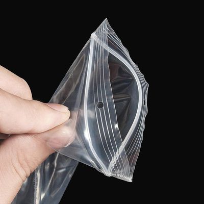 Klarer Plastikreißverschluß sackt wiederversiegelbares mit Fall-Loch ein