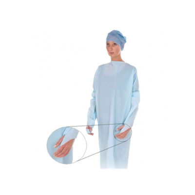 Wasserdichte Kleidungs-Wegwerfisolierungs-Kleid-CPE-Kleid der medizinischen Verwendung mit hinteren Bindungen