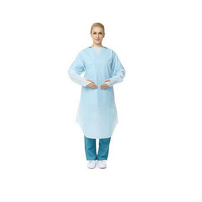 Großhandelswegwerf-CPE-Kleiderbilliges langärmliges Isolierungs-Kleid für Körper-Schutz