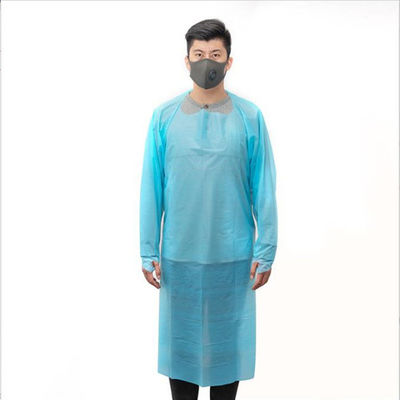 Krankenhaus schützendes CPE-Wegwerfisolierungs-Kleid mit langen Ärmeln