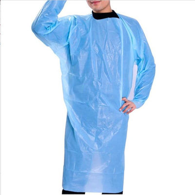 Krankenhaus schützendes CPE-Wegwerfisolierungs-Kleid mit langen Ärmeln