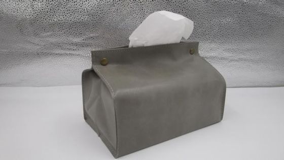 Prägeartiger lederner Auto-Gewebe-Kastengewebehalter für Gewebe, Abfalltaschen und Regen beschichten kleines und helles Leder der hohen Qualität
