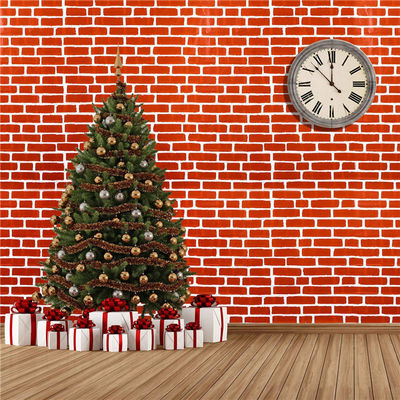 54x108 bewegt Wand-Hintergrund PEVA-roten Backsteins für Weihnachtsfest Schritt für Schritt fort