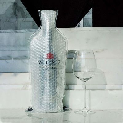 Weißwein-Luftblase-Reise-Plastiktasche der Gewohnheits-48x18CM doppelte schützende mit Reißverschluss