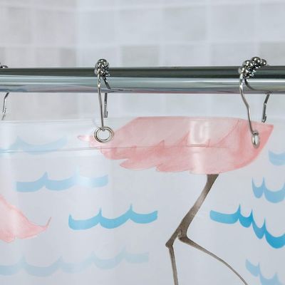 Flamingo-Duschzwischenlagen-Vorhang Wegwerf-PEVA imprägniern starkes Badezimmer-Plastikduschvorhänge