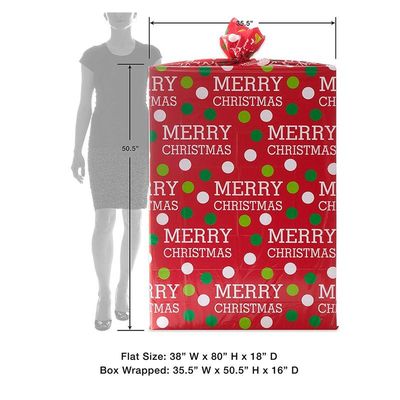 Weihnachtsfeiertags-Entwurfs-sackt bunte Plastikgeschenk-Verpackung riesiges/Riesen/X groß mit Umbau ein