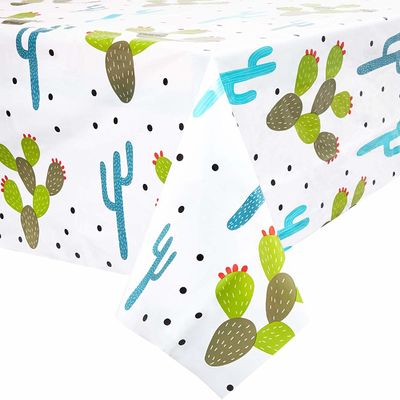 Kaktus-Wüsten-Entwurfs-Wegwerfplastiktischdecken für Haus/Restaurants
