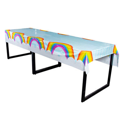Regenbogen Druck- PET Plastik passte Tischdecken Wegwerf-× 54 eine 108 Zoll-rechteckige Form