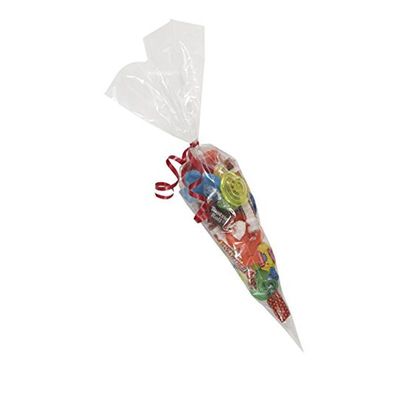 Kegelförmige Zellophan-Süßigkeits-Taschen, klare Plastikgeburtstagsfeier-Festlichkeits-Taschen