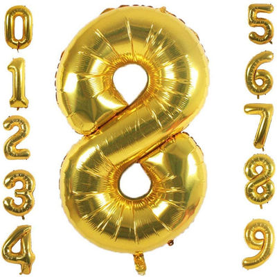 Ballone der Goldaluminiumfolie-Zahl-0-9 für Hochzeits-und Partei-Dekoration